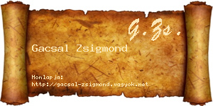 Gacsal Zsigmond névjegykártya
