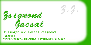 zsigmond gacsal business card